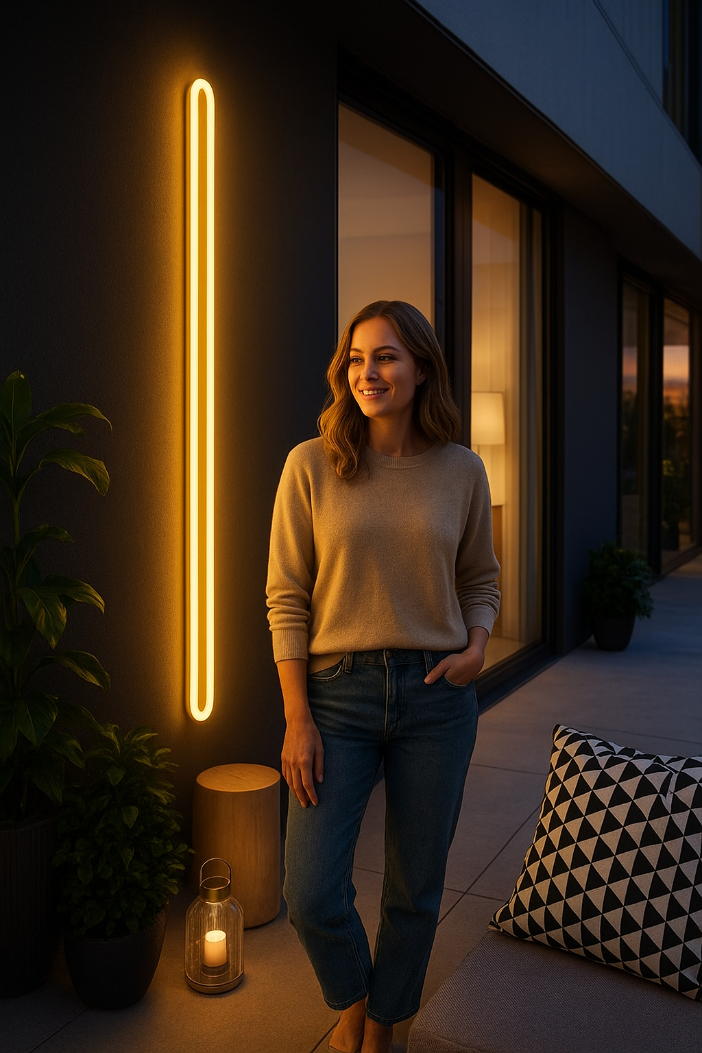 LED Outdoor Wall Lamp with IP65 Waterproof Rating for Modern Interior and Exterior Decor - Suitable for Porch, Balcony, Bedroom, and Living Room - 110V/220V