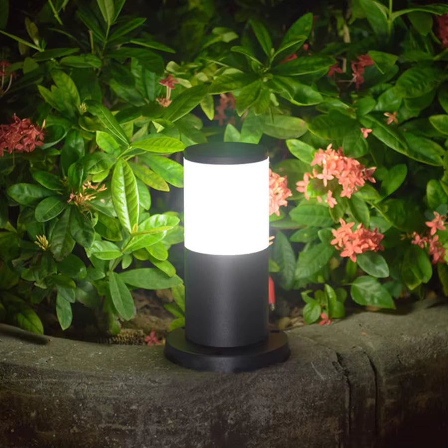25CM E27 9W Outdoor Garden Pathway Lawn Lamp with Clear Lampshde Landscape Lawn Pillar Light Villa Path Bollards Light
