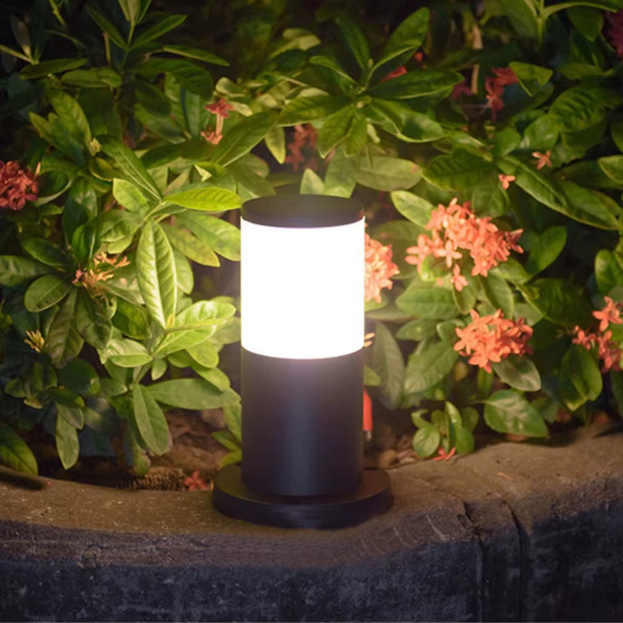 25CM E27 9W Outdoor Garden Pathway Lawn Lamp with Clear Lampshde Landscape Lawn Pillar Light Villa Path Bollards Light
