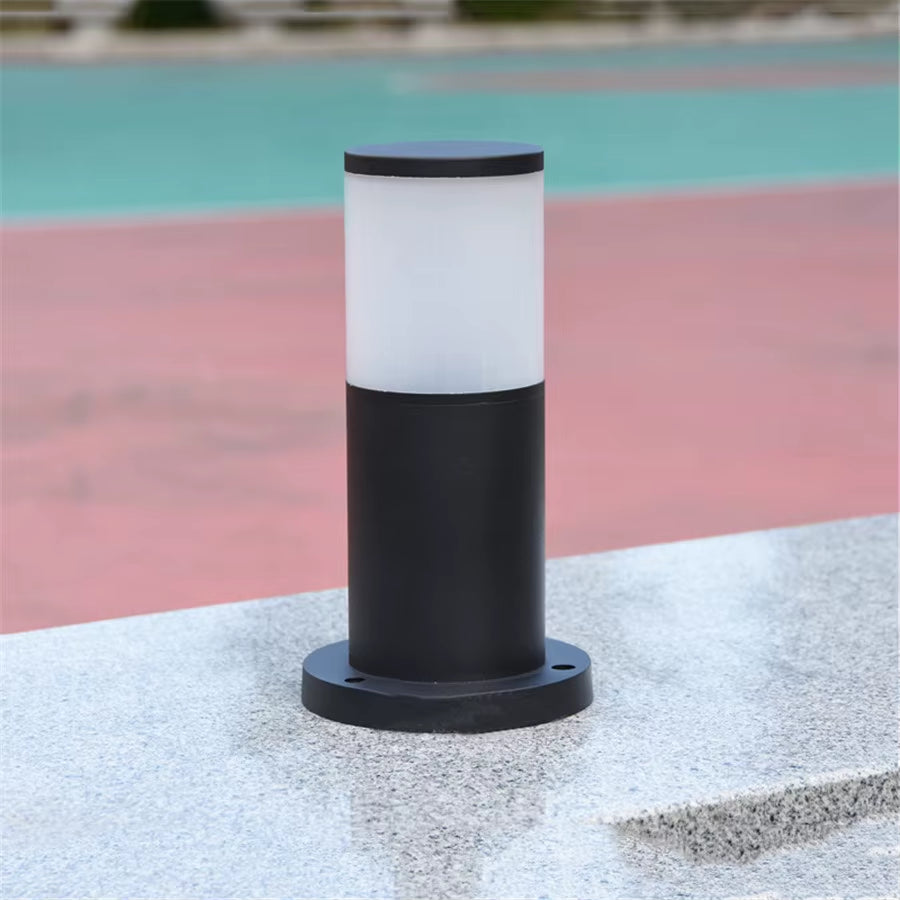 25CM E27 9W Outdoor Garden Pathway Lawn Lamp with Clear Lampshde Landscape Lawn Pillar Light Villa Path Bollards Light